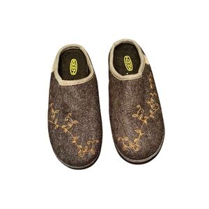 Keen Trillium Brown Felted Wool Mule Clog Comfort Slippers 1007960 Women's